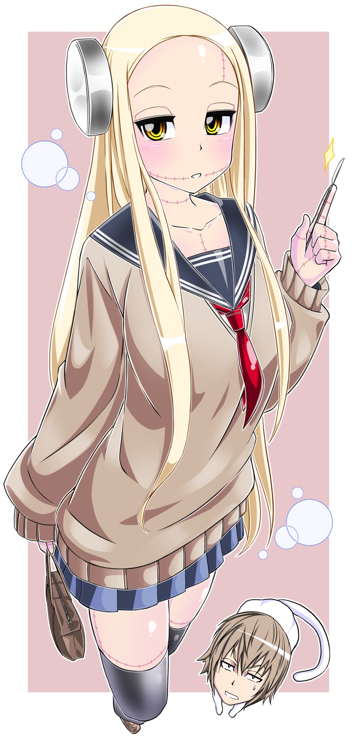 Fran in her schoolgirl outfit.