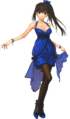 Yoko in a dress.