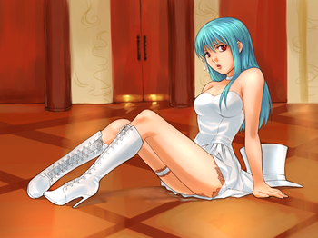 Leben in her usual outfit.