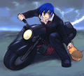 Eletian riding Quine in her Hunting Horror mode.