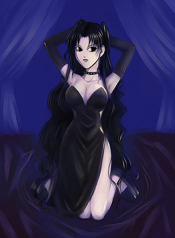 Sagiko with her hair down.