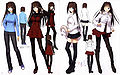 Collage of Yoko's outfits.