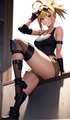 Makoto with her hair up, going to do some work.