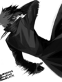 Hei swinging his knife.