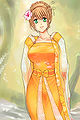 Izumi wearing traditional Hanfu robes.
